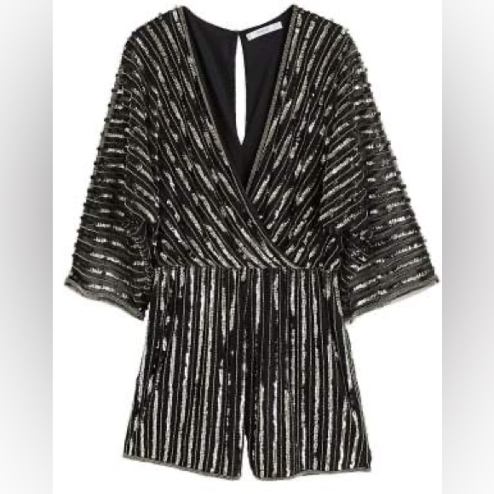 NWT Mango black, sequin playsuit, XS